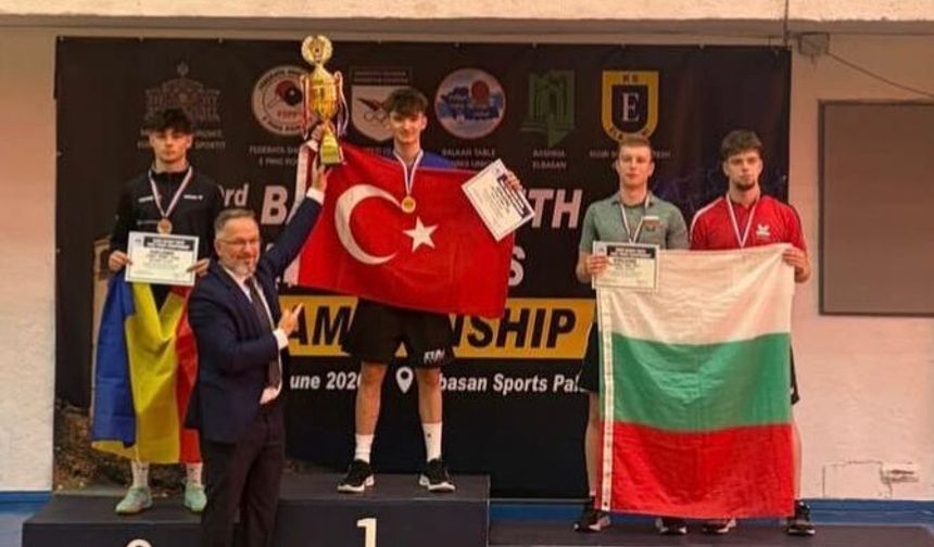 Çorumlu Milli Sporcu Balkan'ın Zirvesinde! Berk Öztoprak'tan Çifte Altın