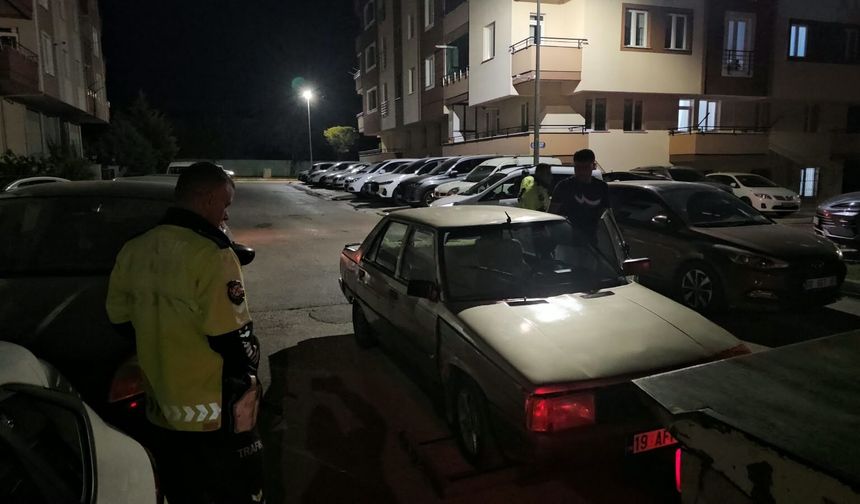 Çorum’da polisin “dur” ihtarına uymayan otomobil terk edilmiş halde bulundu
