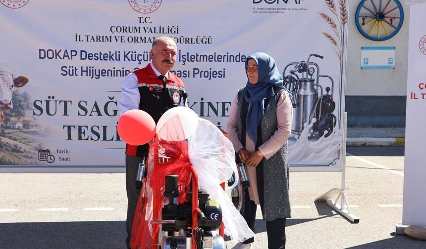 Çorum’da küçük işletmelere 260 mobil süt sağım makinesi dağıtıldı