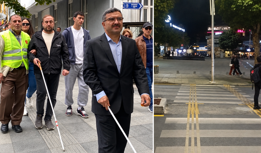 Yaya geçidinde direk engeli: Görme engelliler çözüm bekliyor