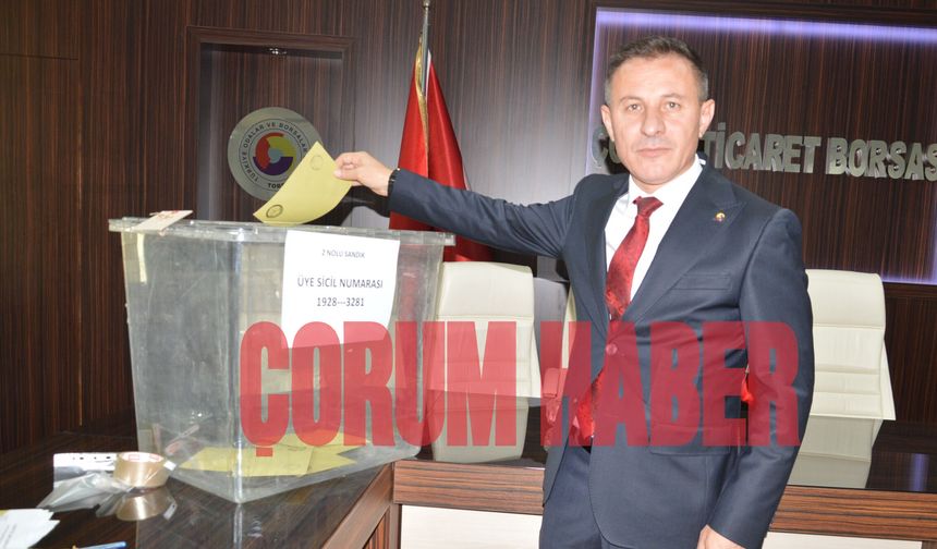 Çorum Ticaret Borsasında başkanlık görevine Yılmaz Kaya seçildi