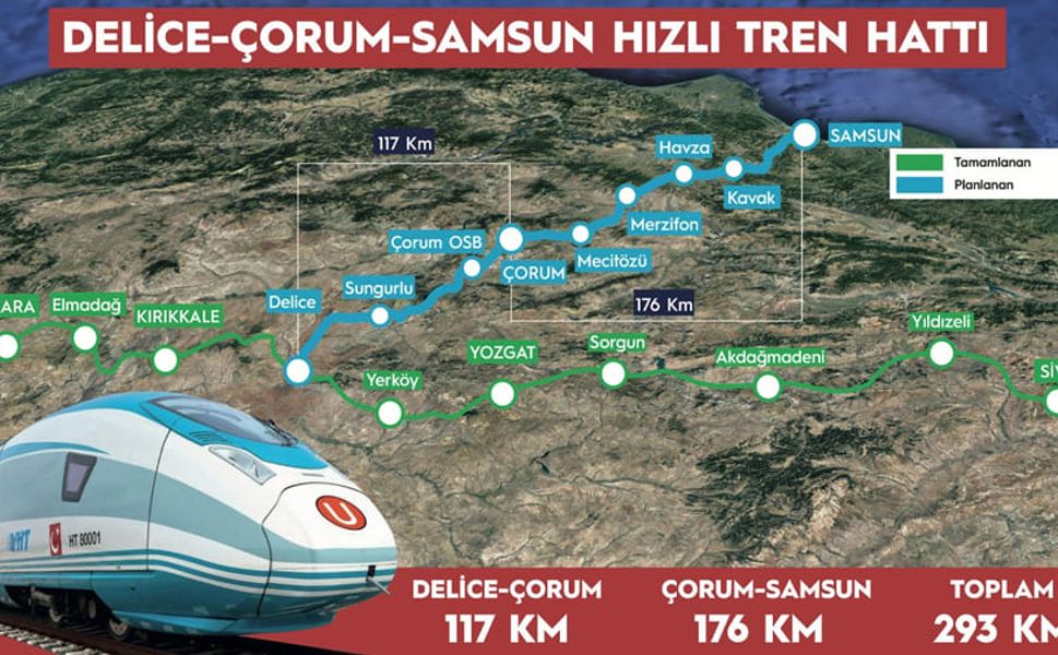 Çorum hızlı tren istasyon  noktaları belirlendi